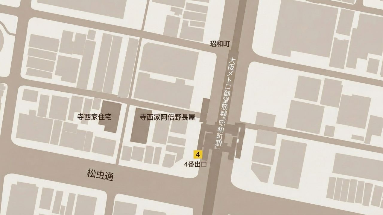 寺西家阿倍野長屋 周辺地図（昭和町駅周辺）